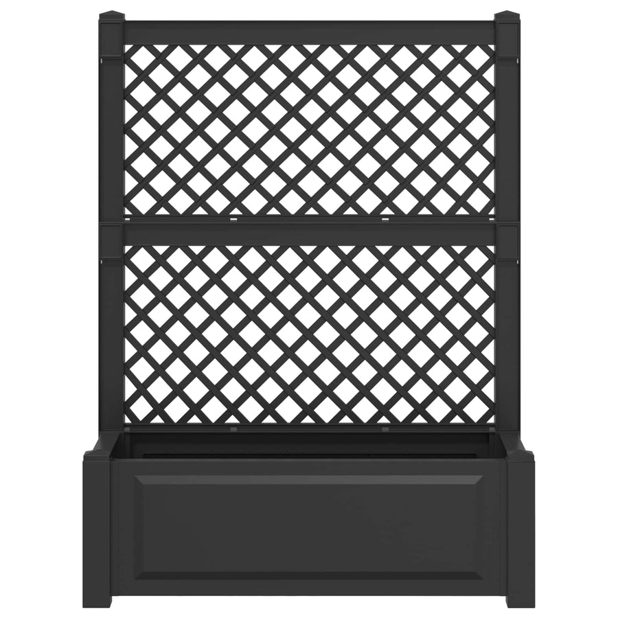Grote plantenbak met trellis 2 pcs Antracietkleurig