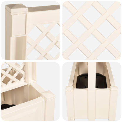Grote planter met trellis Wit 99,5 x 43 x 133,5 PP