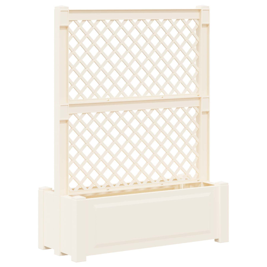Grote planter met trellis Wit 99,5 x 43 x 133,5 PP