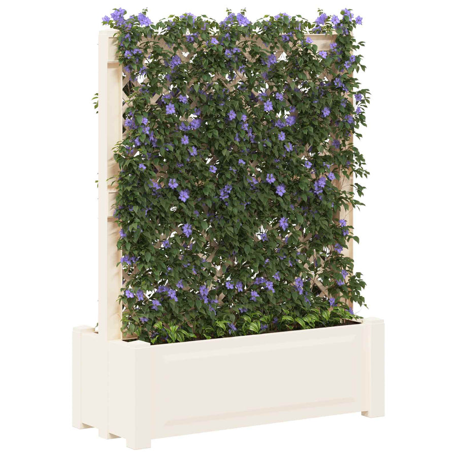 Grote planter met trellis Wit 99,5 x 43 x 133,5 PP