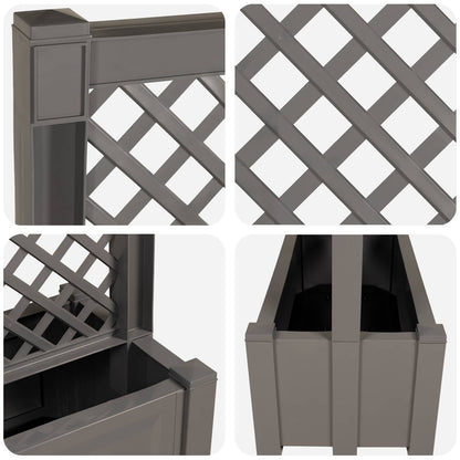 Grote planter met trellis Grijs 99,5 x 43 x 133,5 PP