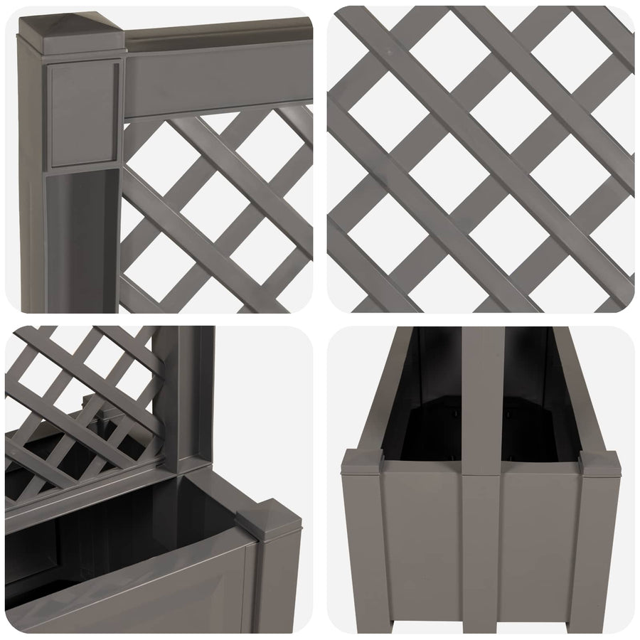 Grote planter met trellis Grijs 99,5 x 43 x 133,5 PP
