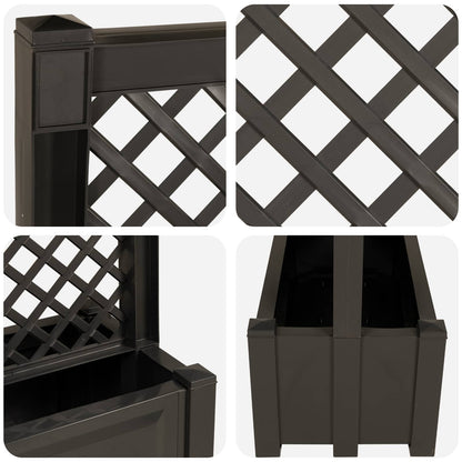 Grote planter met trellis Antracietkleurig 99,5 x 43 x 133,5 PP