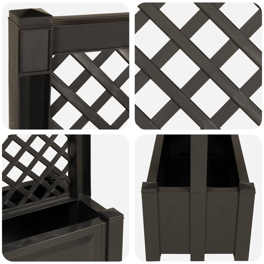 Grote planter met trellis Antracietkleurig 99,5 x 43 x 133,5 PP