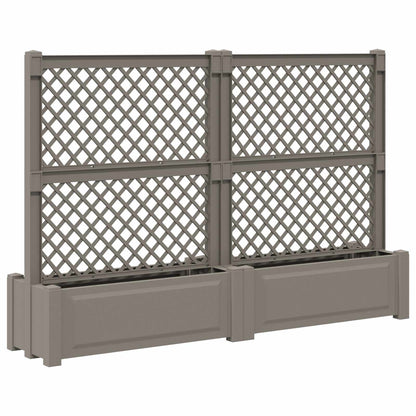 Grote planter met trellis 2 pcs Grijs 200 x 43 x 133,5 cm PP