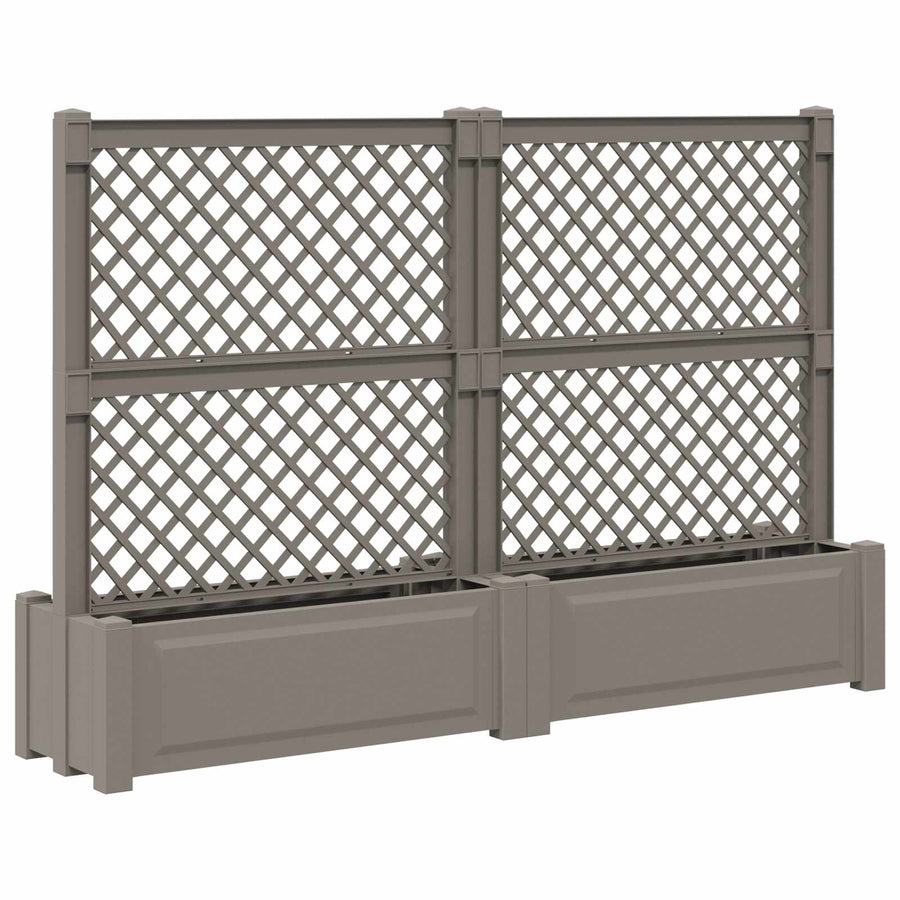 Grote planter met trellis 2 pcs Grijs 200 x 43 x 133,5 cm PP