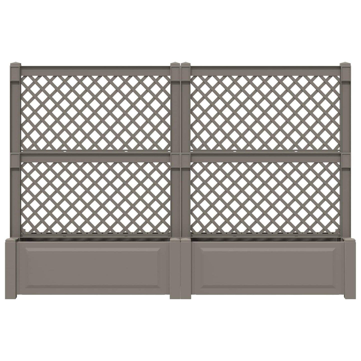 Grote planter met trellis 2 pcs Grijs 200 x 43 x 133,5 cm PP