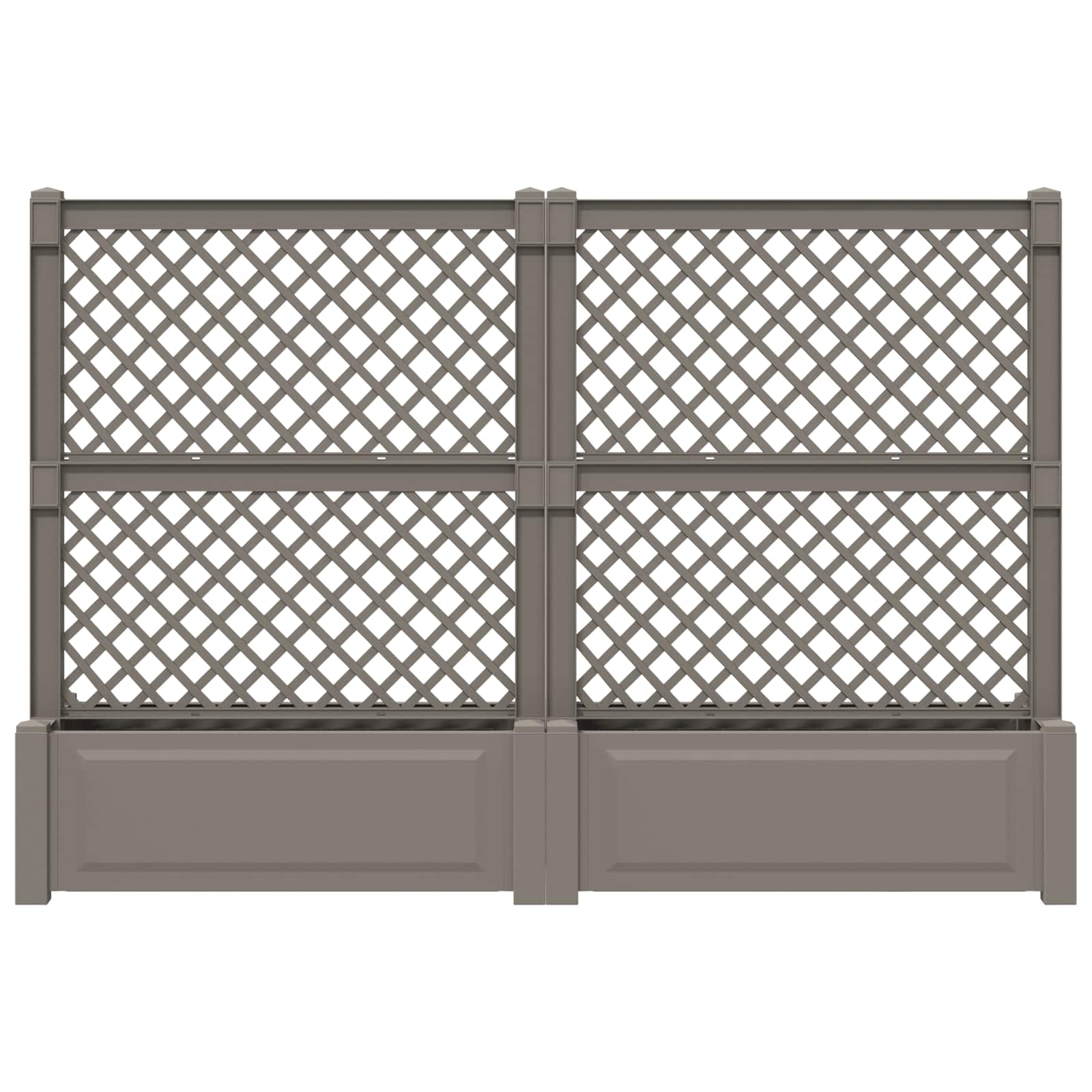 Grote planter met trellis 2 pcs Grijs 200 x 43 x 133,5 cm PP
