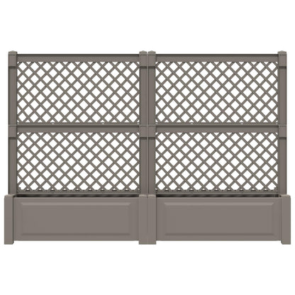 Grote planter met trellis 2 pcs Grijs 200 x 43 x 133,5 cm PP