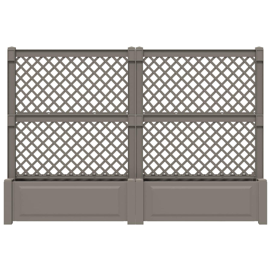 Grote planter met trellis 2 pcs Grijs 200 x 43 x 133,5 cm PP