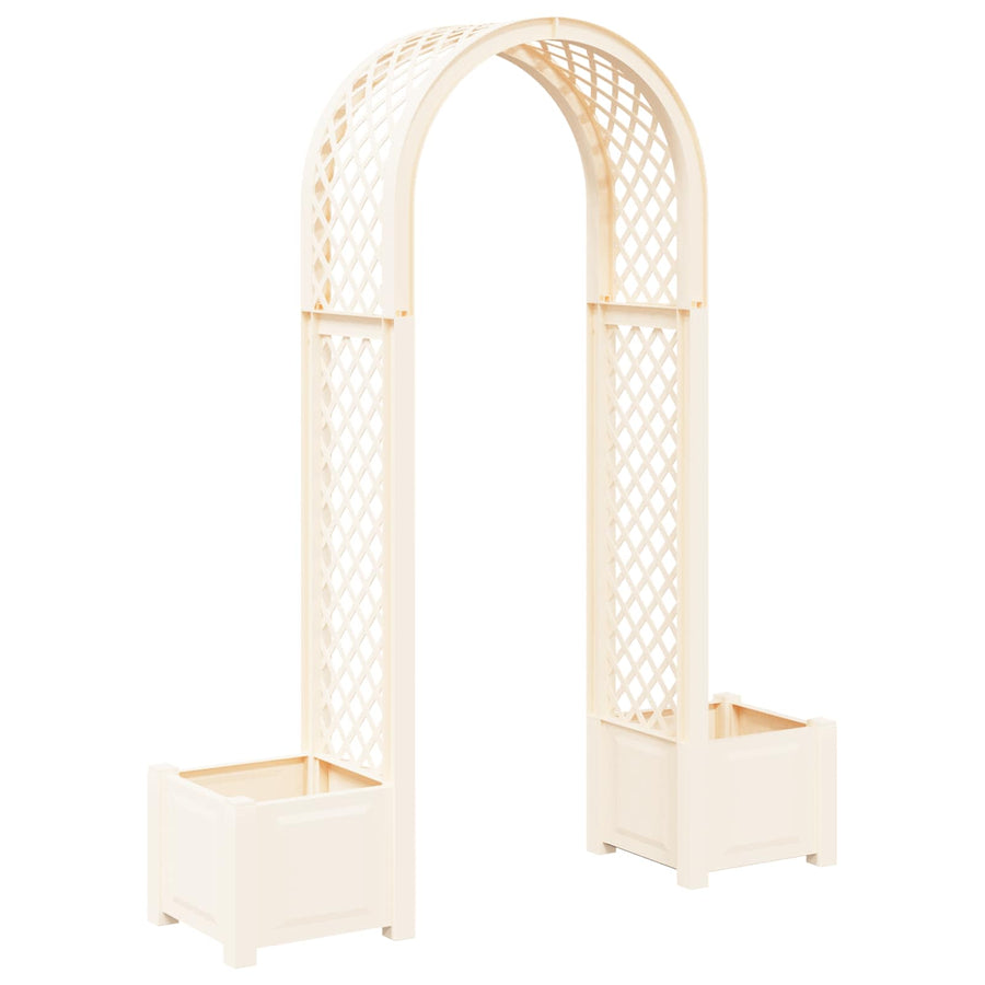 Rozenboog met planter Wit 168,5 x 43 x 207 cm PP