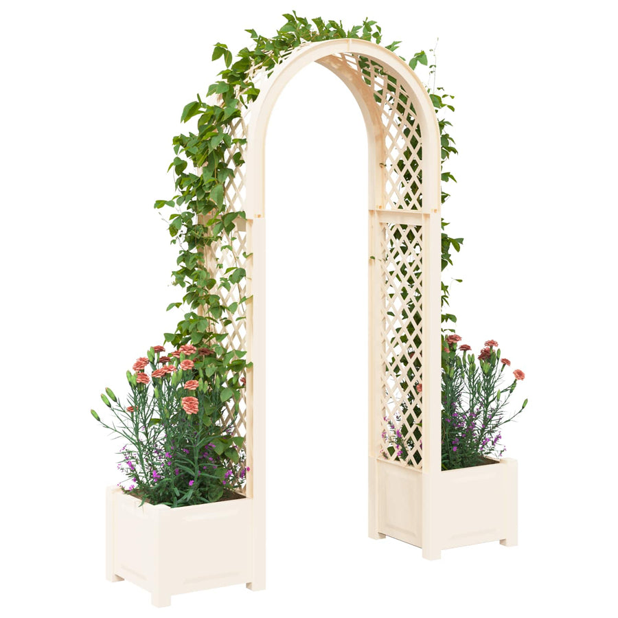Rozenboog met planter Wit 168,5 x 43 x 207 cm PP