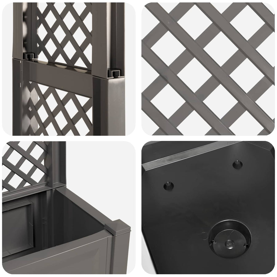 Rozenboog met planter Grijs 168,5 x 43 x 207 cm PP