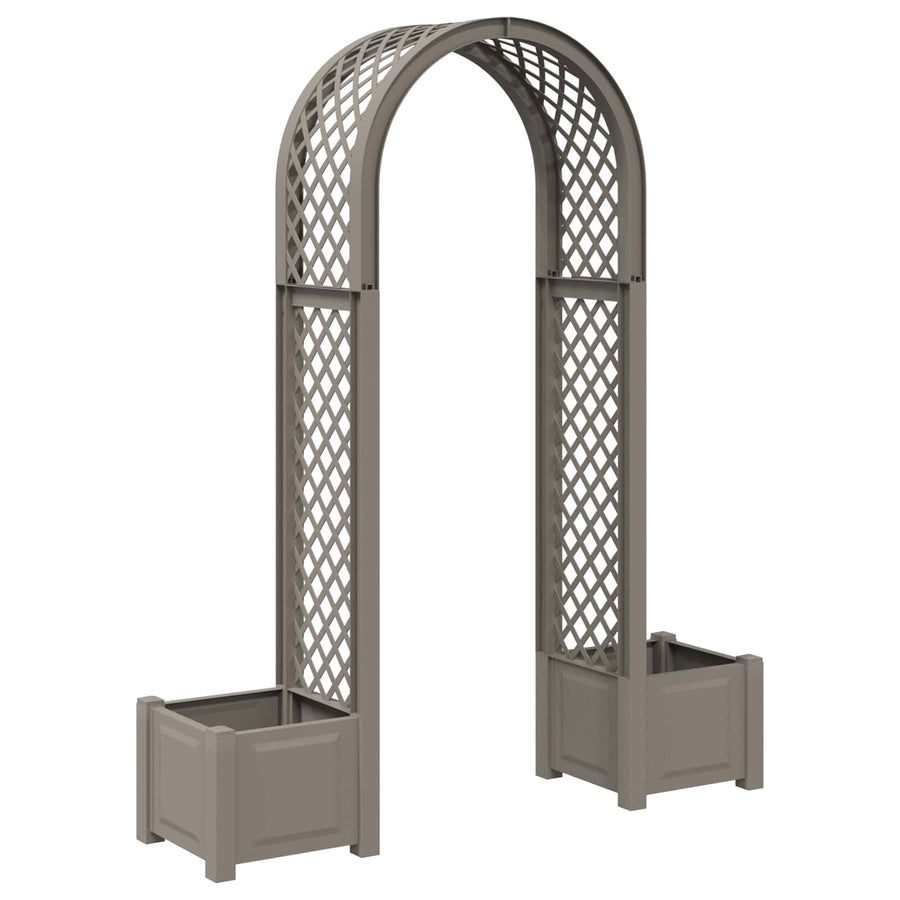 Rozenboog met planter Grijs 168,5 x 43 x 207 cm PP