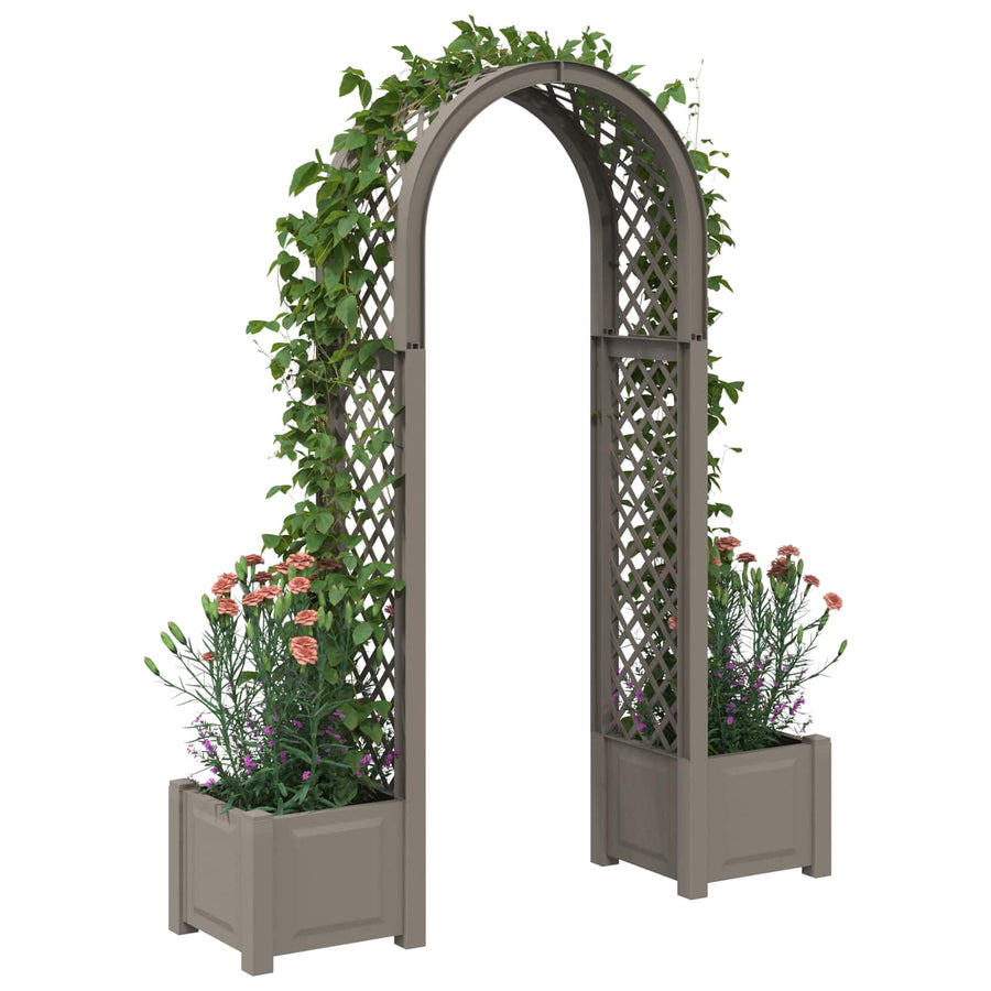 Rozenboog met planter Grijs 168,5 x 43 x 207 cm PP