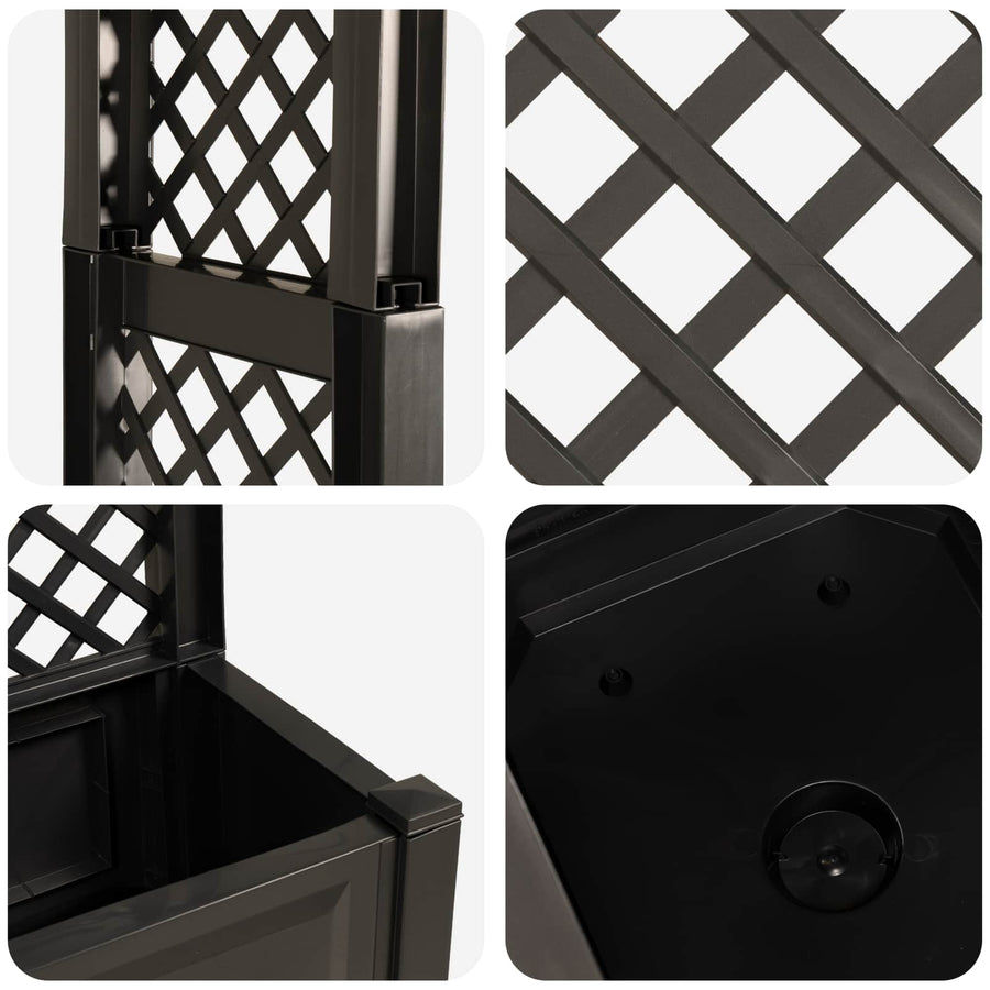 Rozenboog met planter Antracietkleurig 168,5 x 43 x 207 cm PP