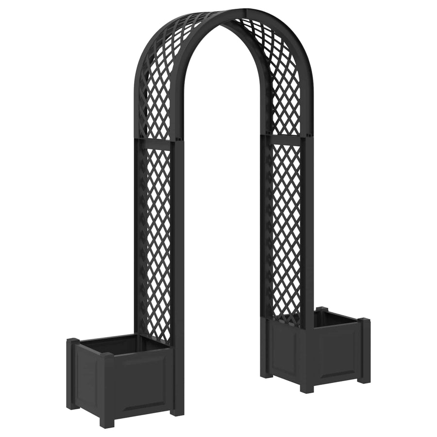 Rozenboog met planter Antracietkleurig 168,5 x 43 x 207 cm PP