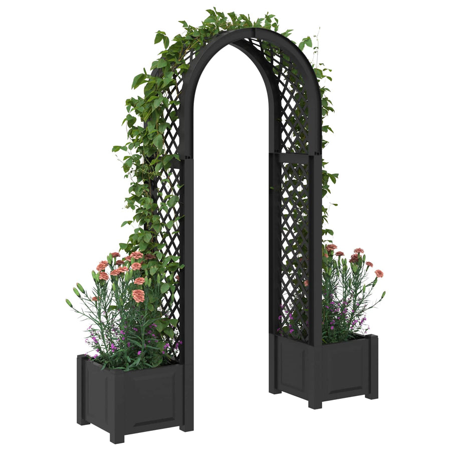 Rozenboog met planter Antracietkleurig 168,5 x 43 x 207 cm PP
