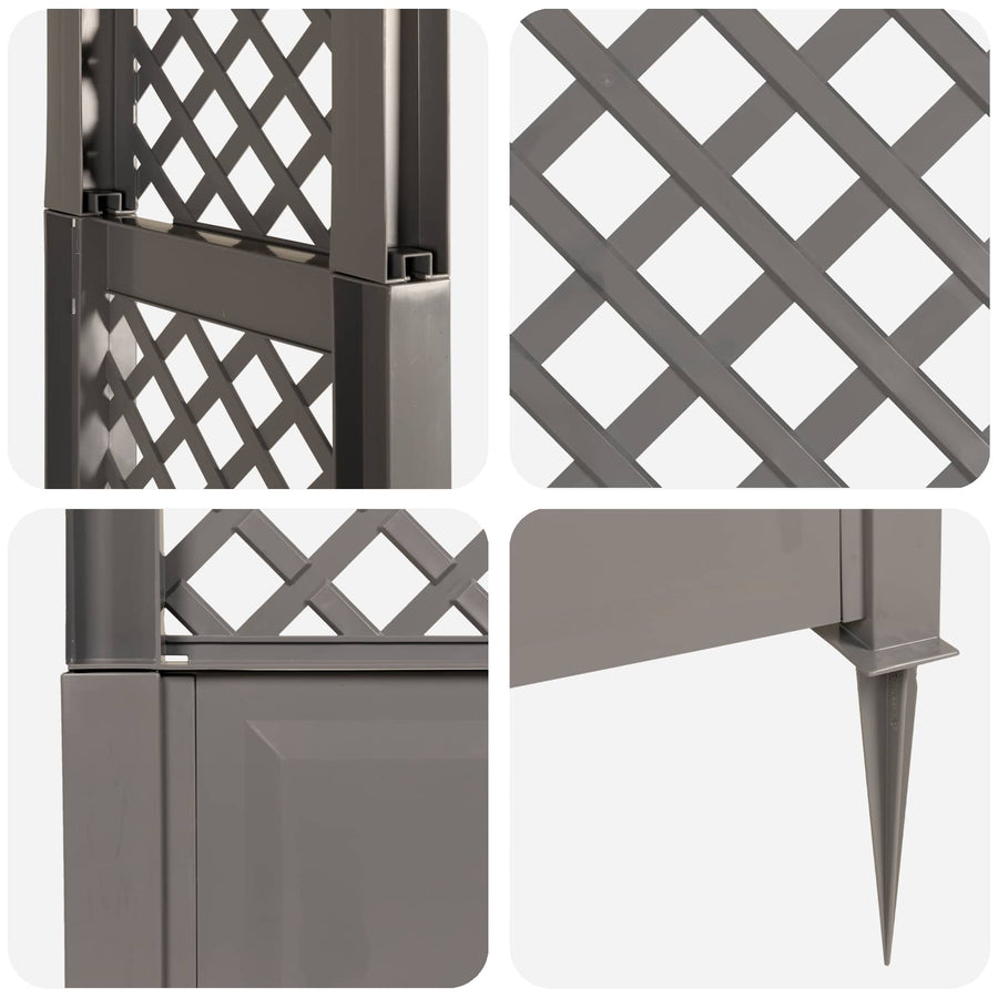 Rozenboog met Stekels Grijs 97 x 43 x 218 cm PP