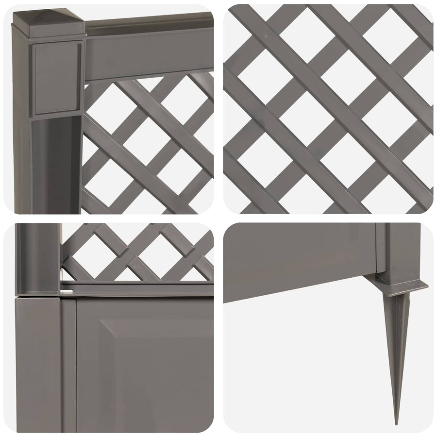 Trellis met Spike Grijs 43 x 6 x 165 cm PP