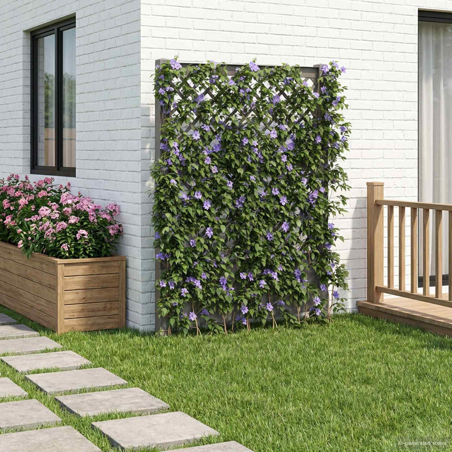 Trellis met Spike Grijs 99 x 6 x 165 cm PP