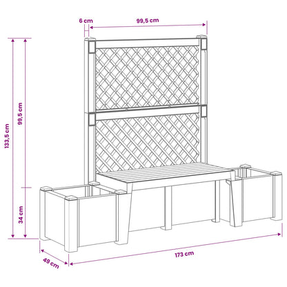 Tuinstoel Kopenhagen Wit 173 x 49 x 135,5 cm PP