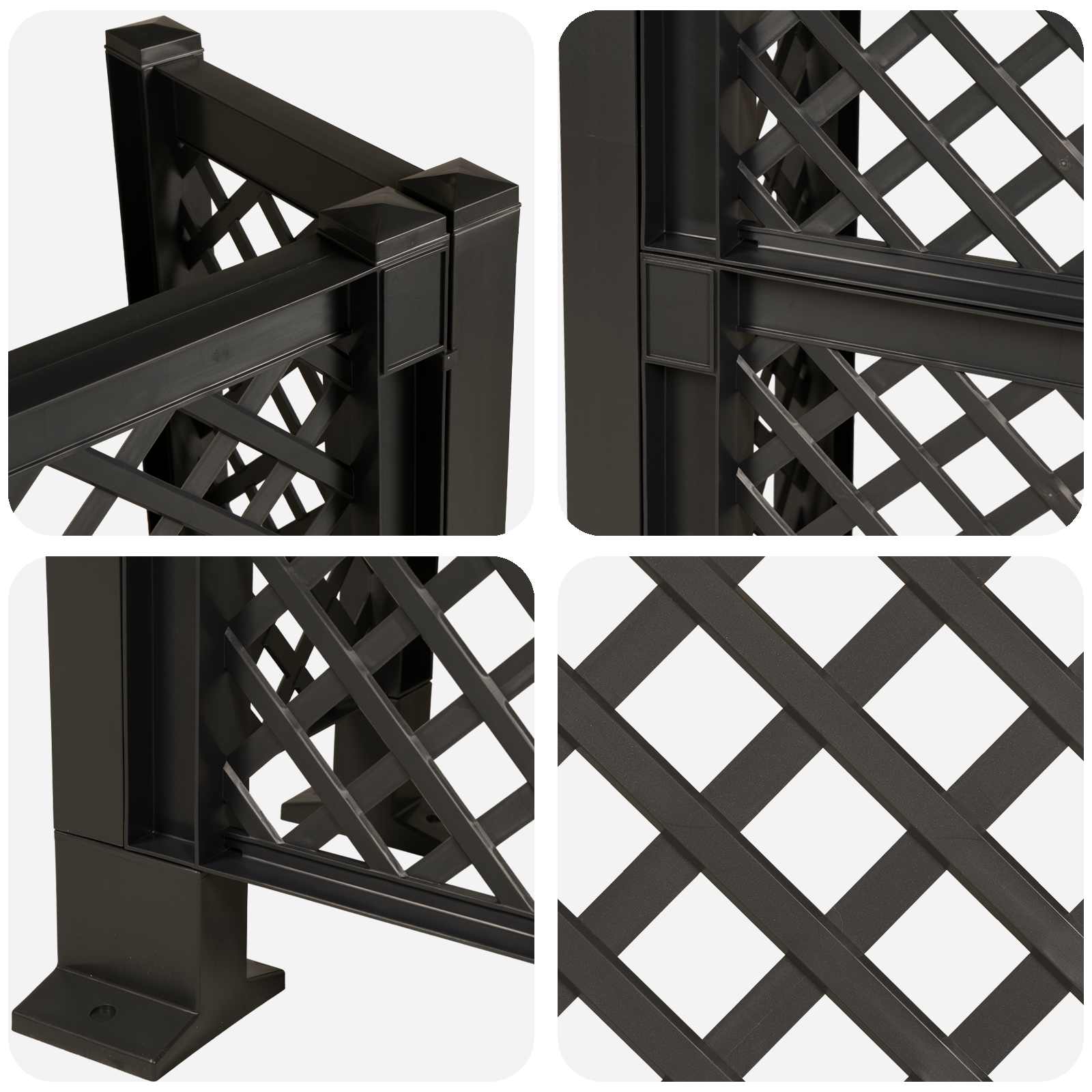 Vuilnisbak Trellis Antracietkleurig 123 x 47 x 114 cm PP