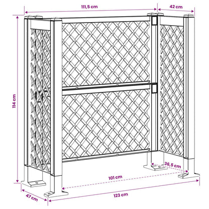 Vuilnisbak Trellis Antracietkleurig 123 x 47 x 114 cm PP