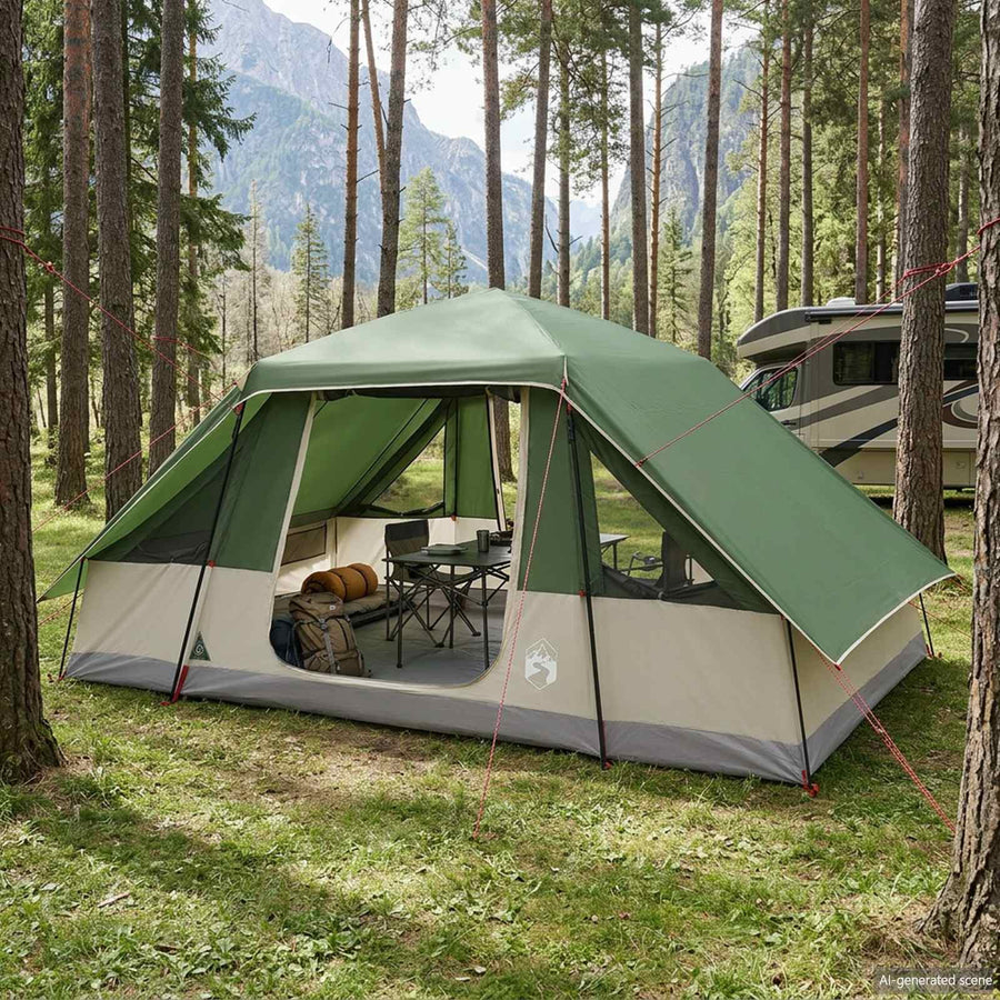 Gezinstent met regenzeil waterdicht 6-persoons 6-persoons Groen
