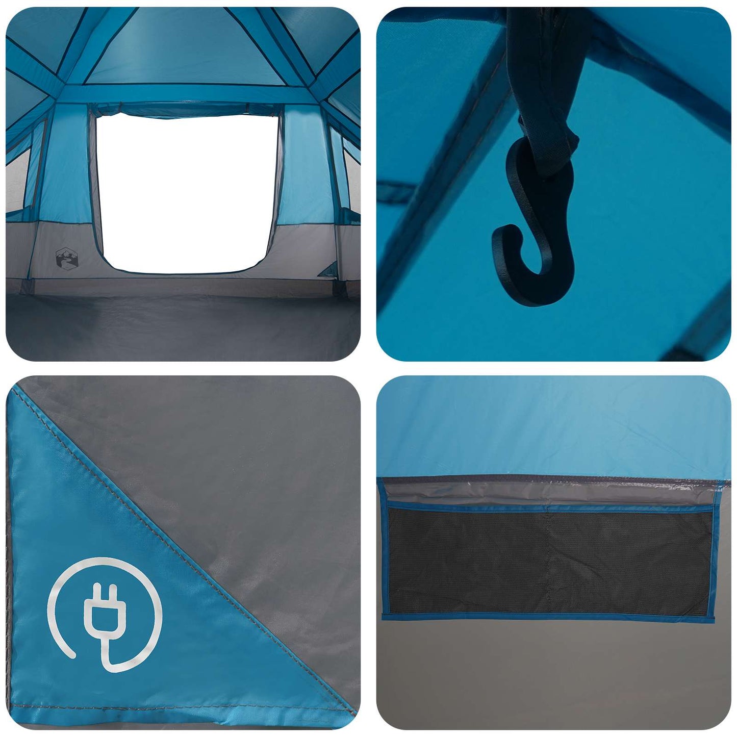Gezinstent met regenzeil waterdicht 6-persoons Blauw