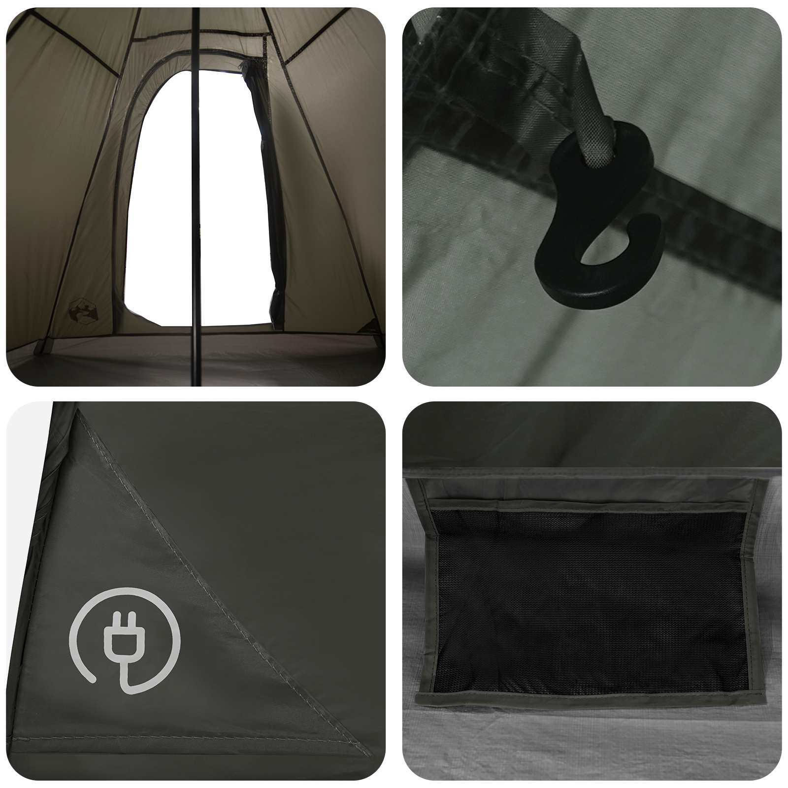 3-persoons Legergroen 185T Polyester met PU Coating