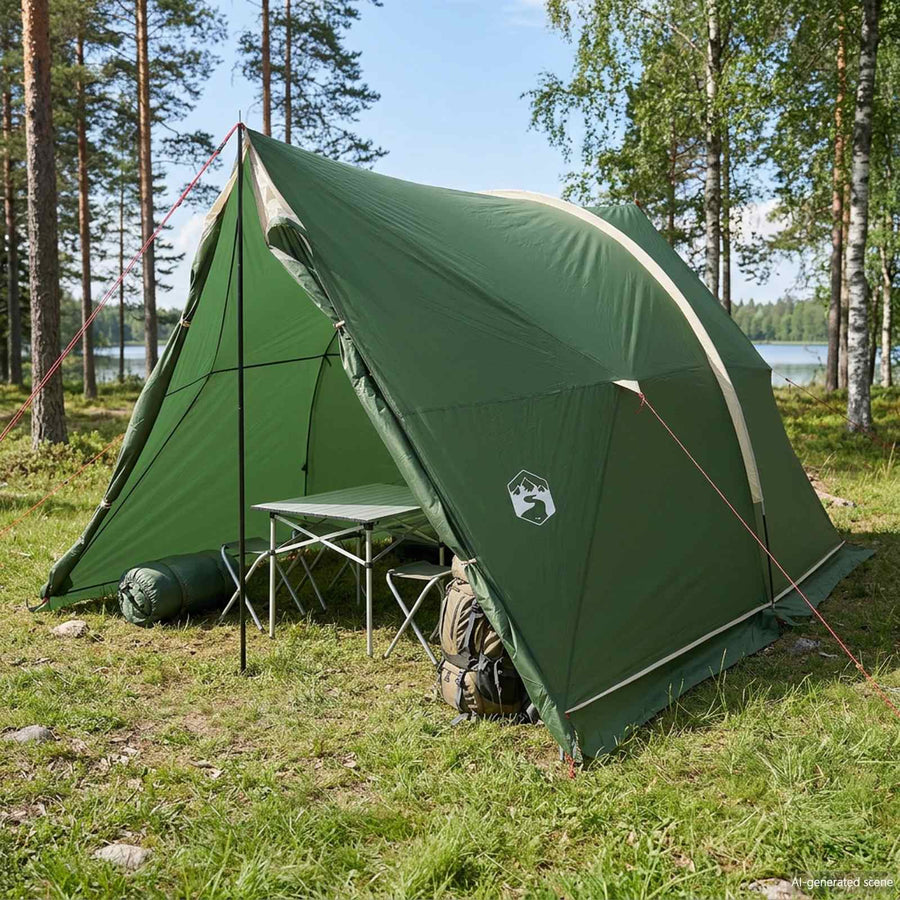 Waterdichte Tent -persoons Groen 185T Polyester met PU Coating