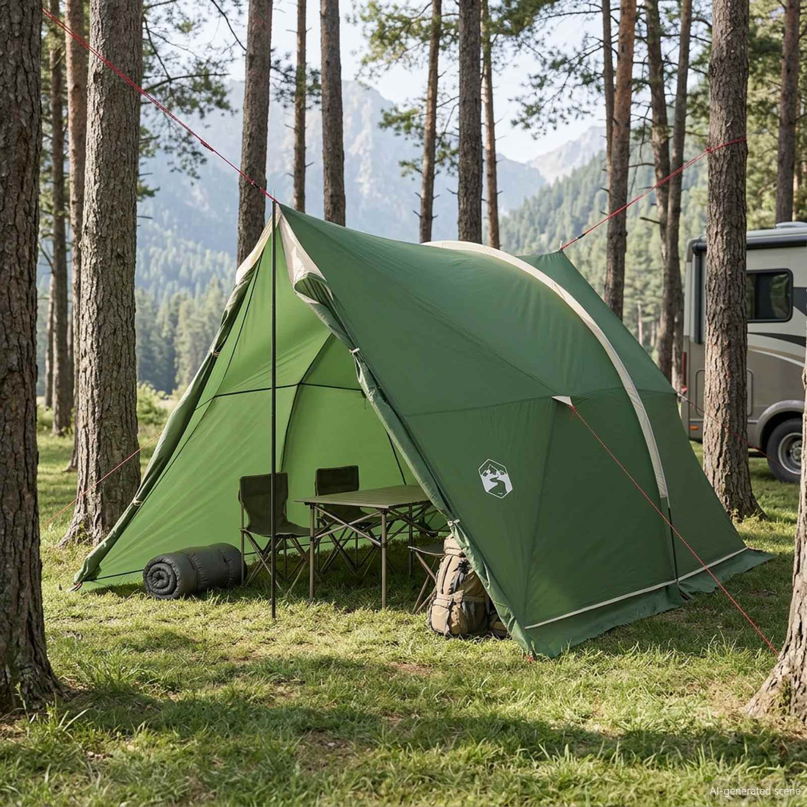 Waterdichte Tent -persoons Groen 185T Polyester met PU Coating