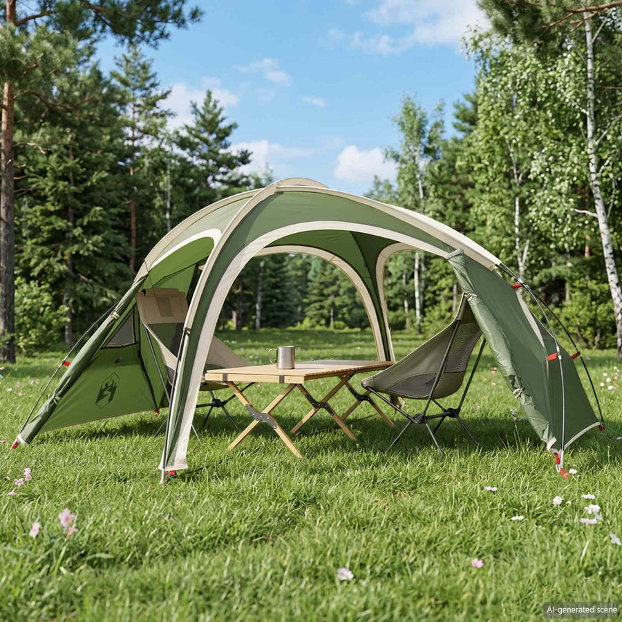 Trekkingtent met regenhoes waterdicht 2-persoons Groen