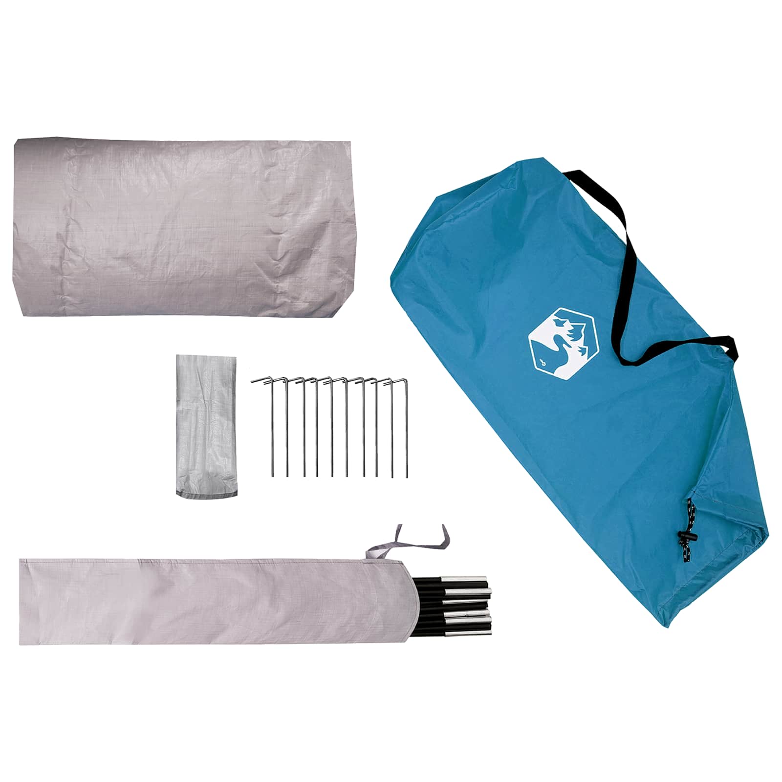Trekkingtent met regenhoes waterdicht 2-persoons Blauw