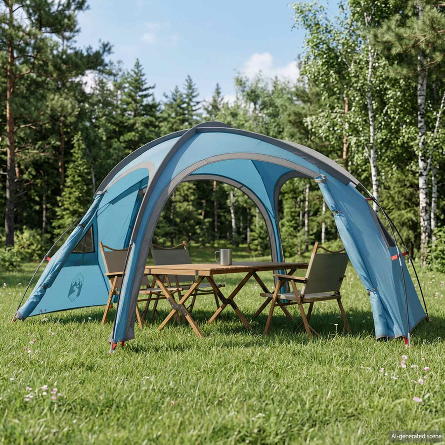 Trekkingtent met regenhoes waterdicht 2-persoons Blauw