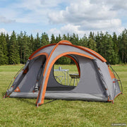 Trekkingtent 2-persoons waterdicht grijs oranje 280x236x122 cm