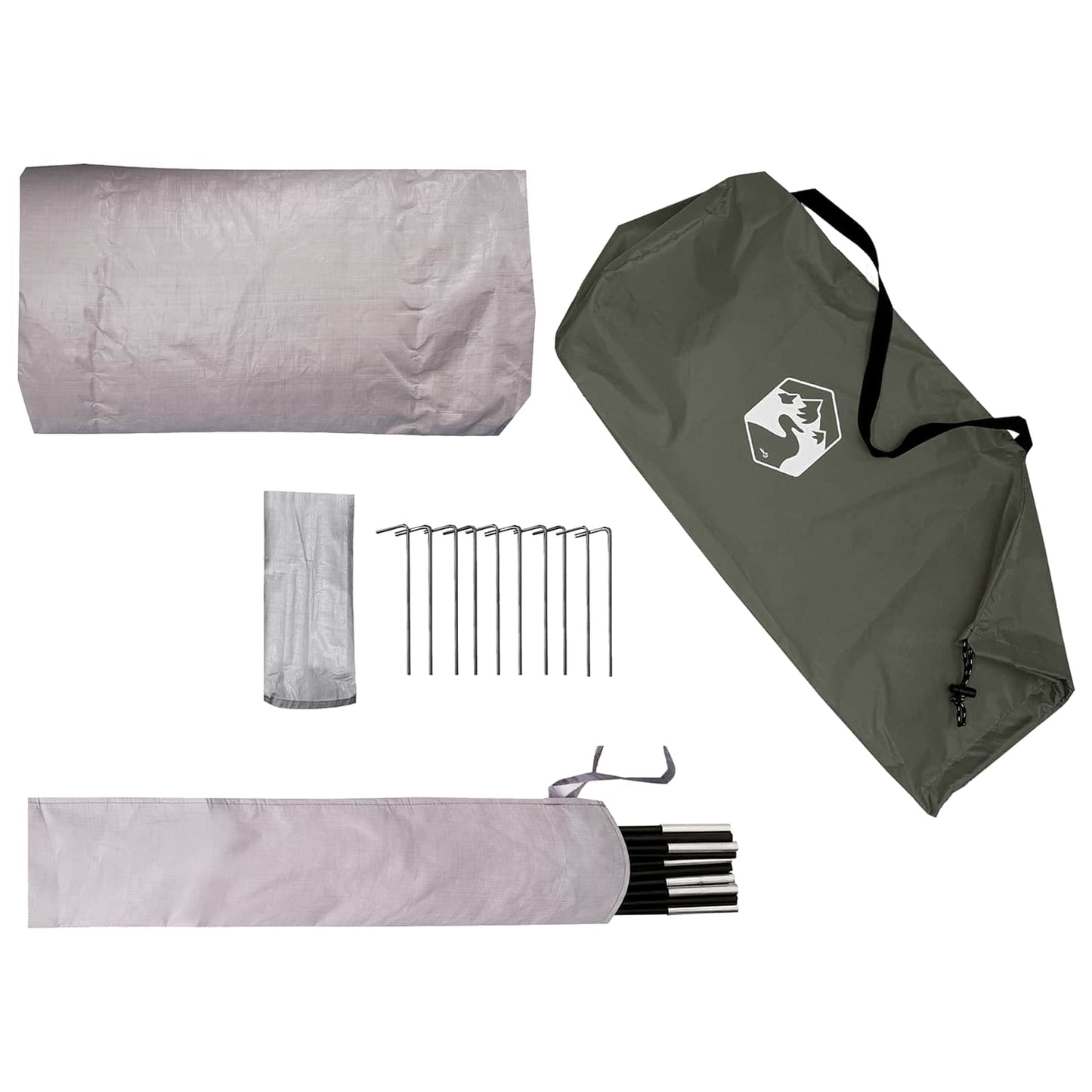 Trekkingtent met regenhoes waterdicht 2-persoons Legergroen