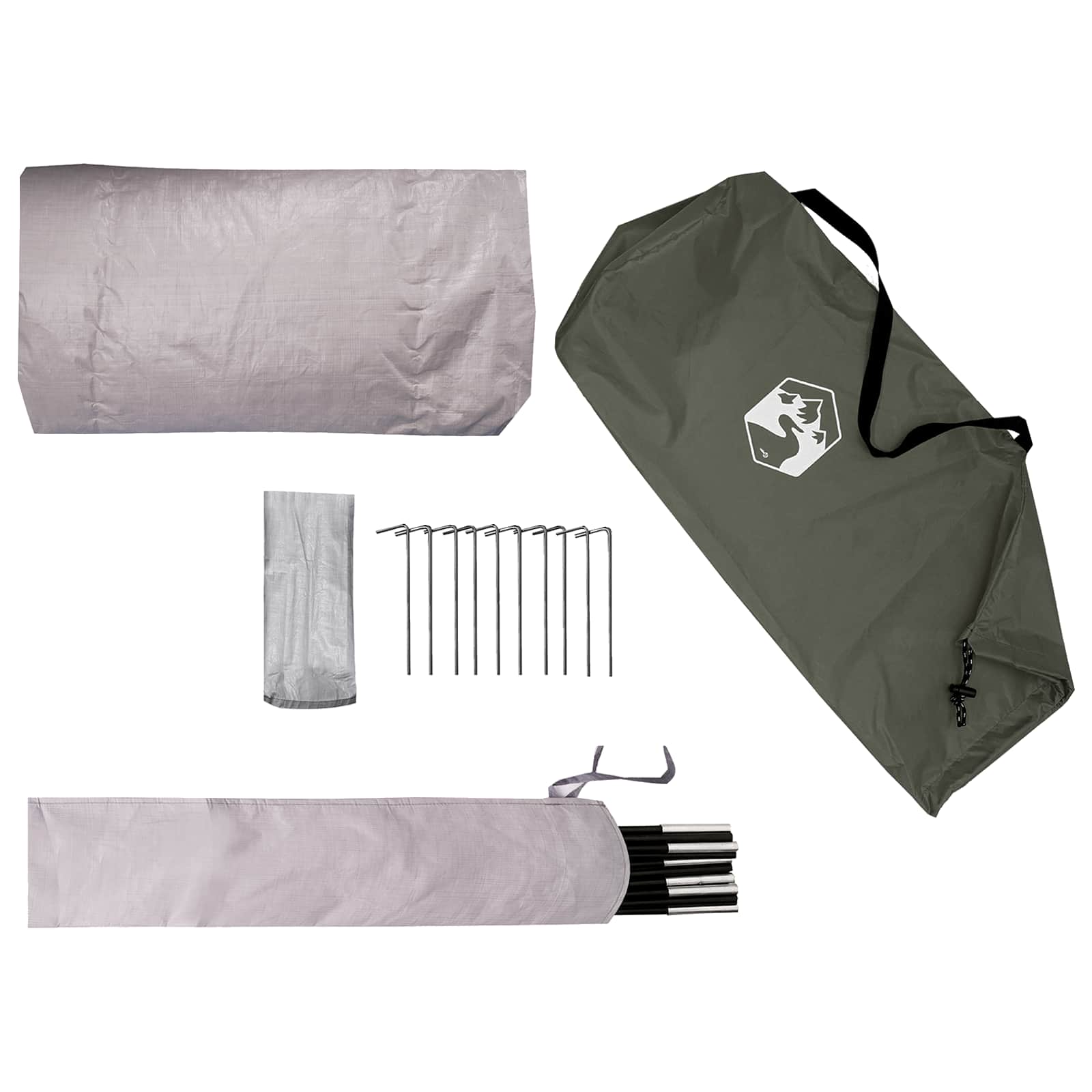 Trekkingtent met regenhoes waterdicht 2-persoons Legergroen