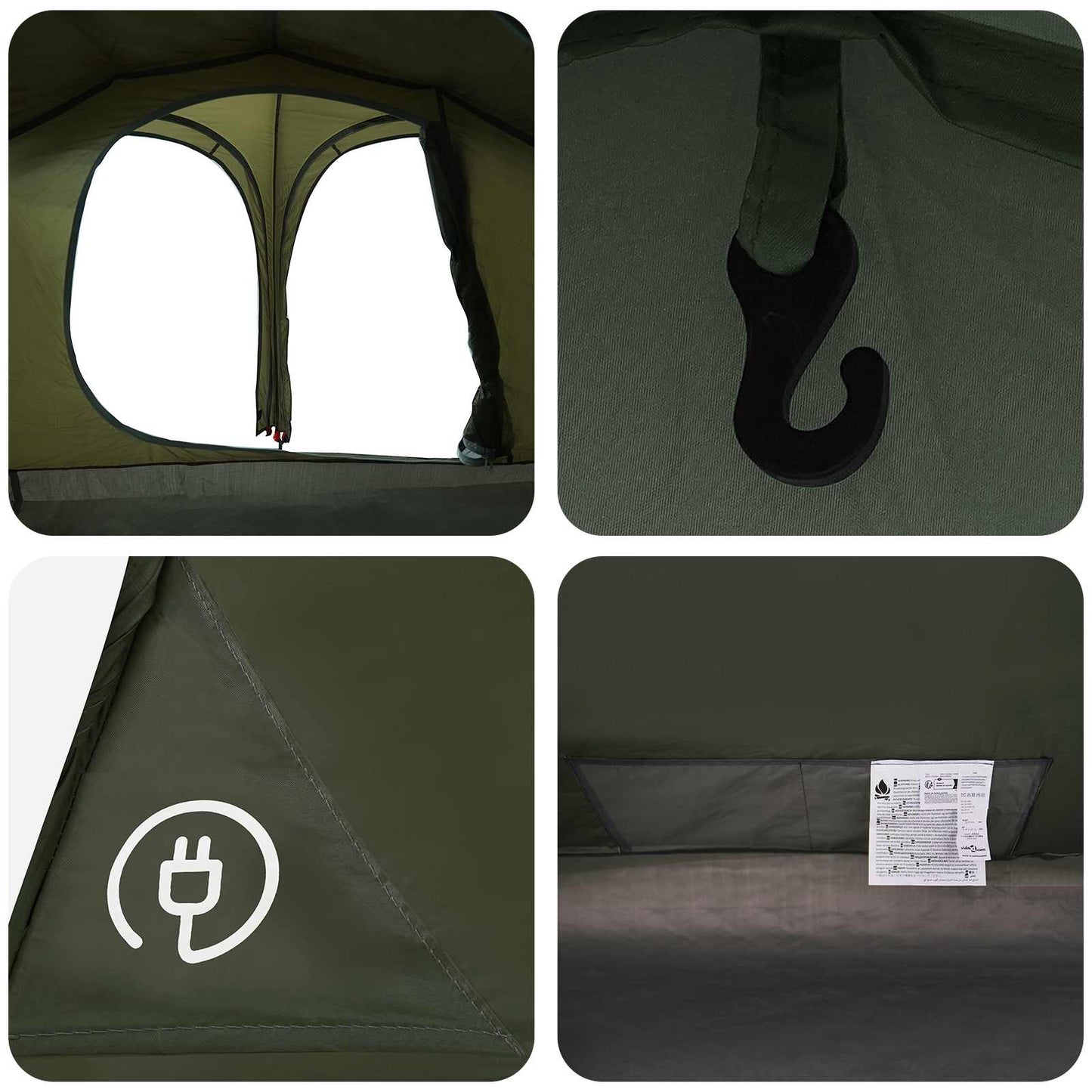 Trekkingtent met regenhoes waterdicht 2-persoons Legergroen