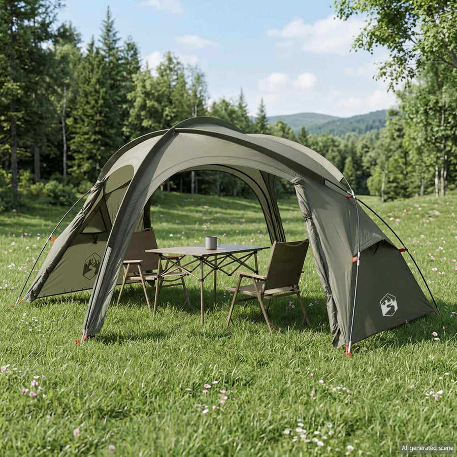 Trekkingtent met regenhoes waterdicht 2-persoons Legergroen