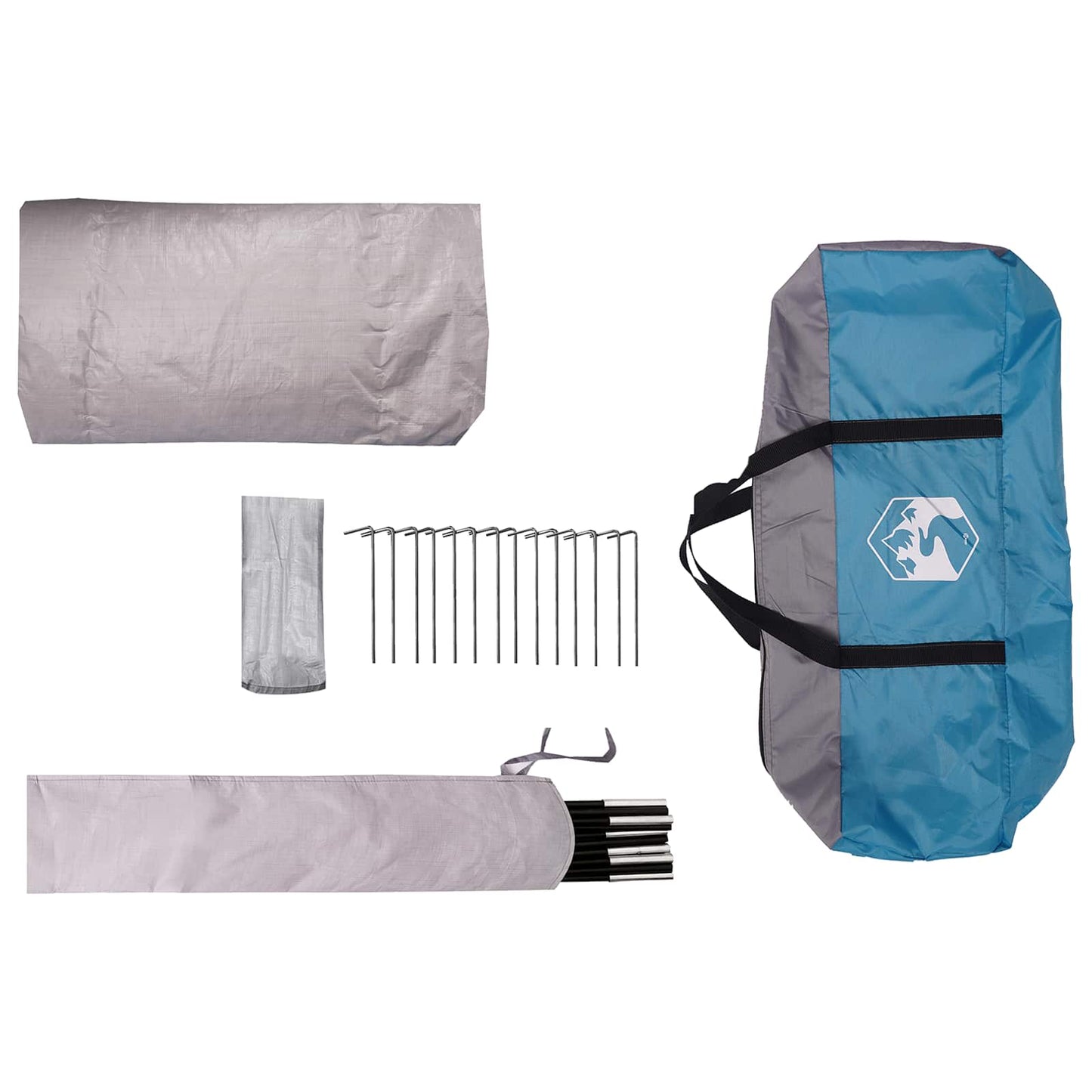 Trekkingtent met regenhoes waterdicht 3-persoons Blauw