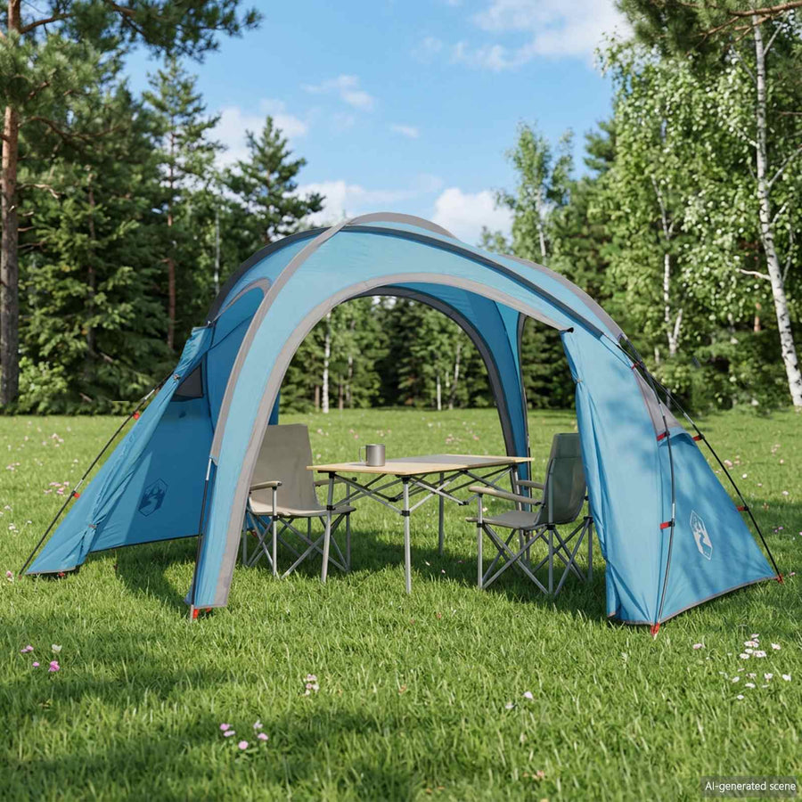 Trekkingtent met regenhoes waterdicht 3-persoons Blauw
