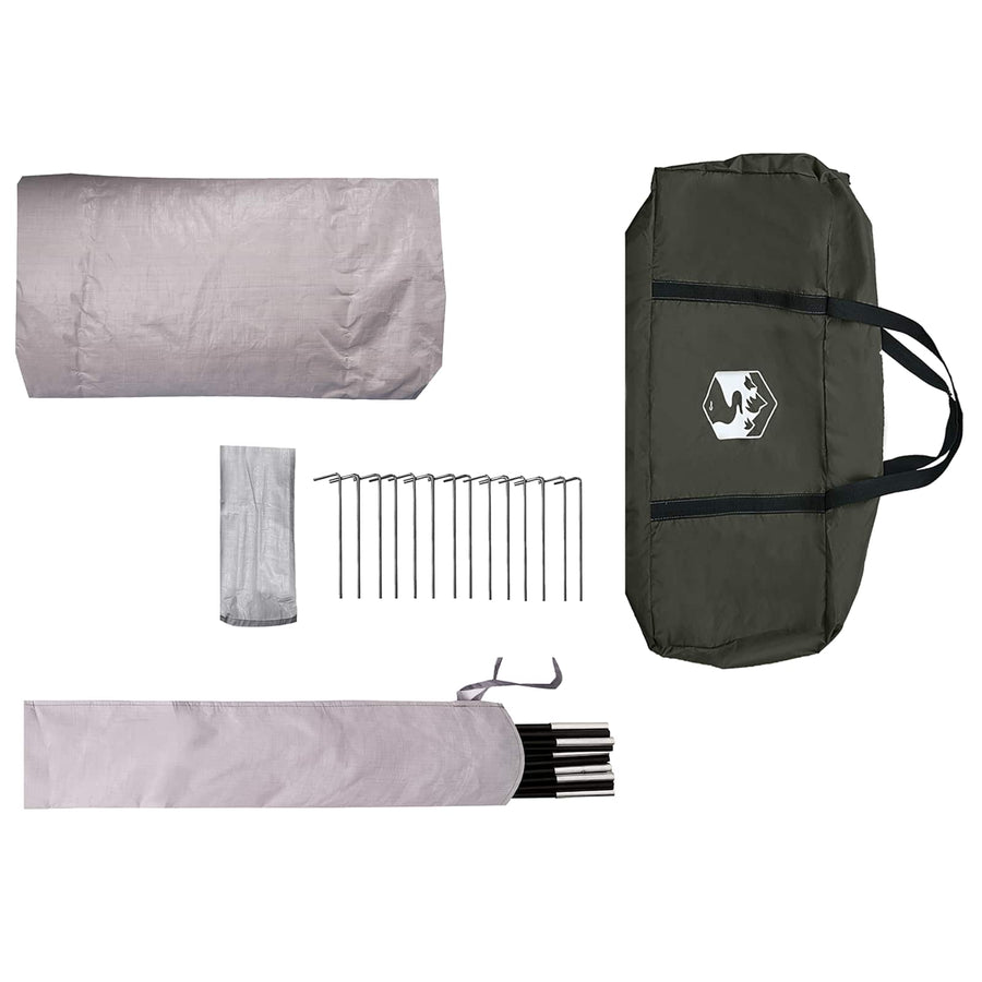 Trekkingtent met regenhoes waterdicht 3-persoons Legergroen