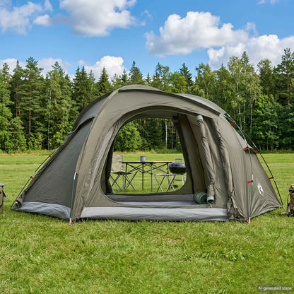 Trekkingtent met regenhoes waterdicht 3-persoons Legergroen