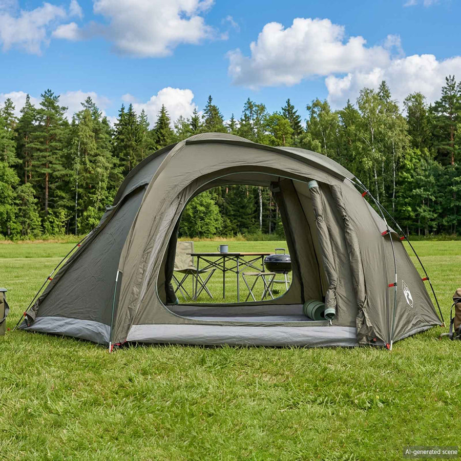 Trekkingtent met regenhoes waterdicht 3-persoons Legergroen