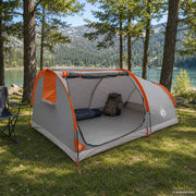 Hiking tent 2 persoons grijs oranje 227x153x95 cm