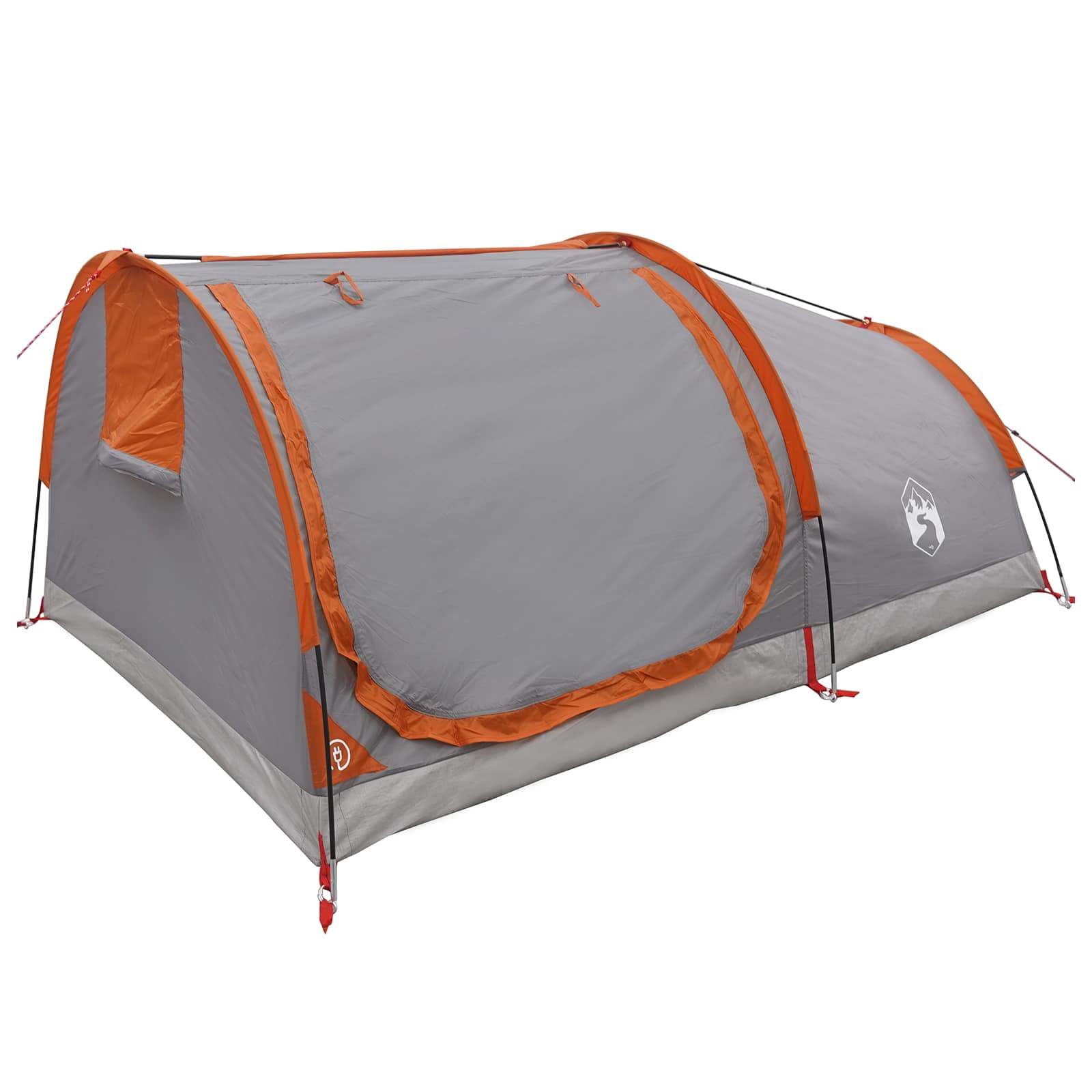 Hiking Tent Waterdicht 2-persoons Grijs en Oranje