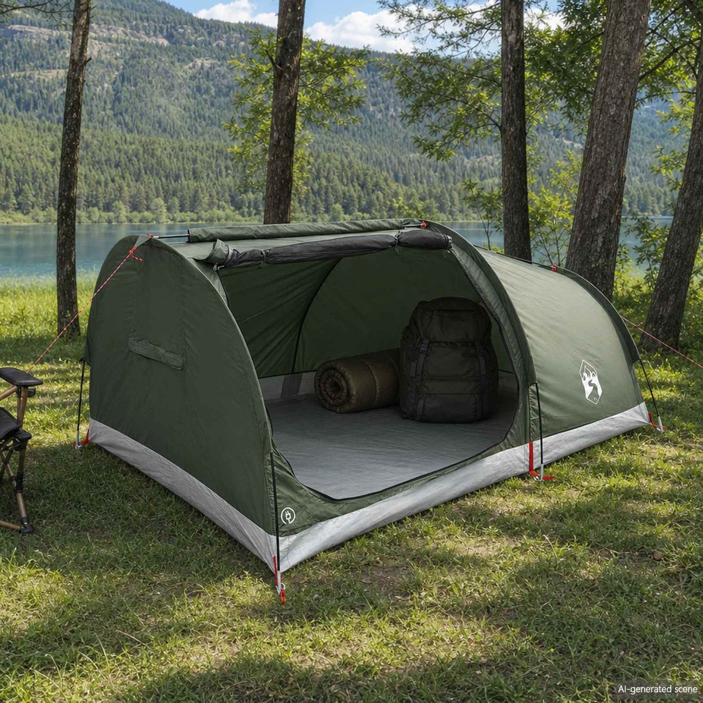 Hiking Tent Waterdicht 2-persoons Legergroen