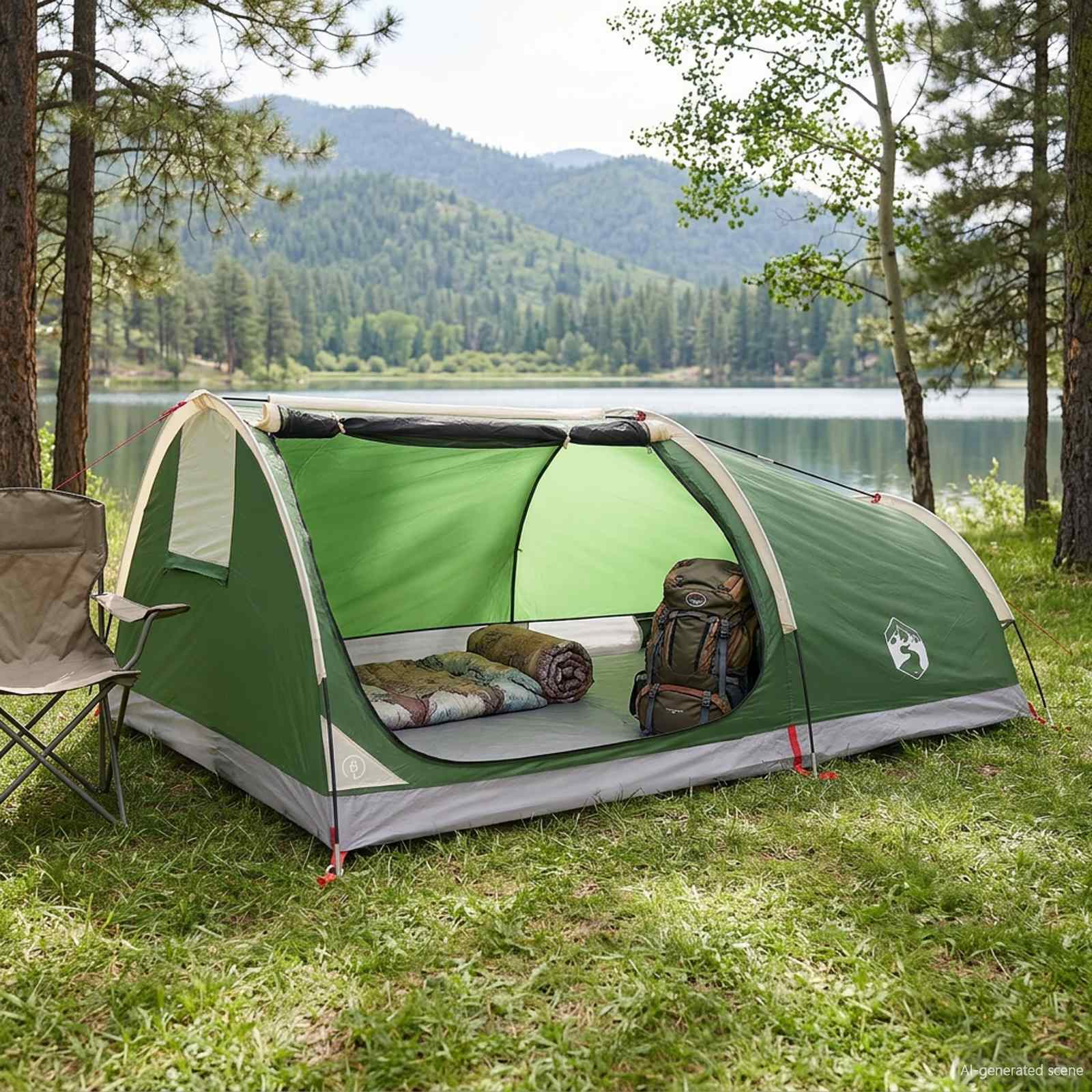 Hiking Tent Waterdicht 1-persoons 1-Persoons Groen